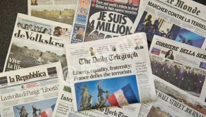 Front pages after the attacks in Paris
